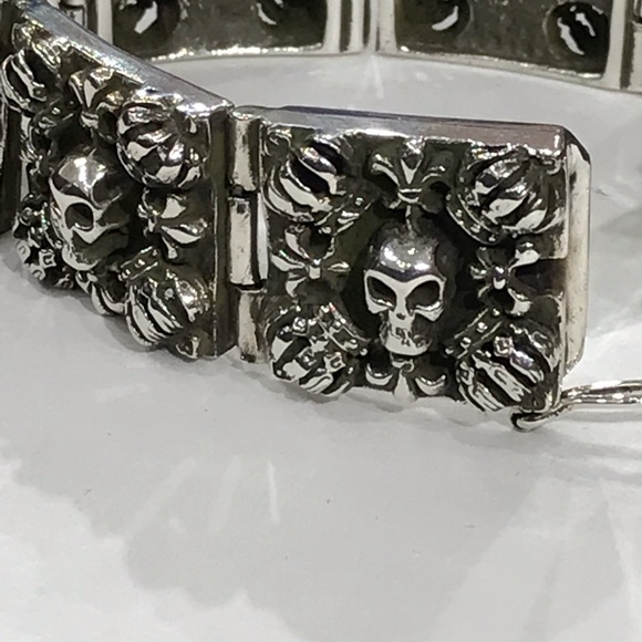925sterlingsilver skull bracelet - Picture 5 of 7